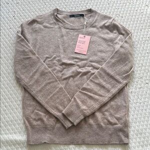 Quince Tan Cashmere Crew Neck Sweater